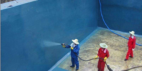 聚脲施工對于溫度和噴涂設(shè)備的有什么要求?(圖2) 電廠污水池防腐聚脲施工
