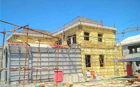 保溫泡沫噴涂機器(圖2) 保溫泡沫噴涂機外墻施工案例